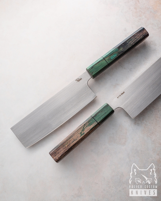 NÓŻ KUCHENNY NAKIRI 160 5 D2 DREWNO STABILIZOWANE PABIŚ