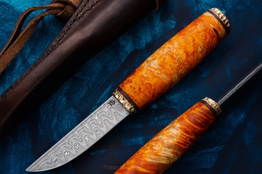 NÓŻ MYŚLIWSKI PUUKKO HUNTER 2 DAMAST TS CUSTOM KNIVES