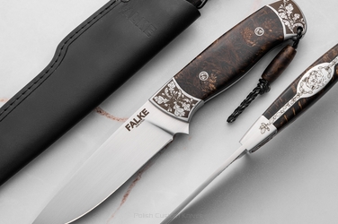 NÓŻ MYŚLIWSKI HUNTER ELEGANCE HE 004 M390 STABILIZOWANA CZECZOTA KLONU FALKE