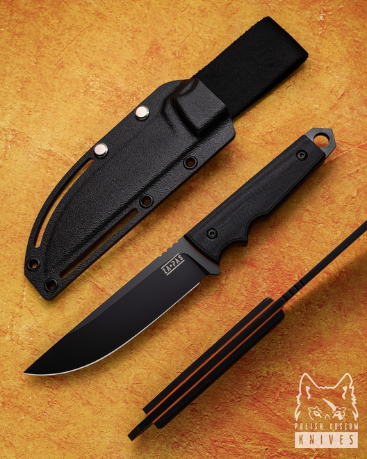 NÓŻ TAKTYCZNY BUSHCRAFTOWY SURVIVALOWY URBAN TACTIC 5 NMV G10 CZARNY POMARAŃCZOWY CERAKOTE ZA-PAS