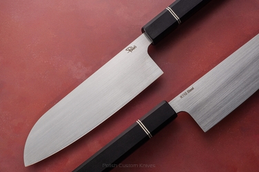 NÓŻ KUCHENNY SANTOKU 180 12 D2 CZARNY GRAB PABIŚ