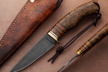 NÓŻ MYŚLIWSKI EKSKLUZYWNY AUTUMN WIND 8  DAMAST SIMON'S KNIVES