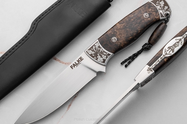 NÓŻ MYŚLIWSKI HUNTER ELEGANCE HE 003 M390 STABILIZOWANA CZECZOTA KLONU FALKE