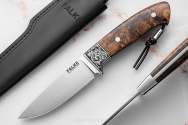 HUNTING KNIFE JF30 016 N690 STABILIZED SPALTED ALDER FALKE KNIVES