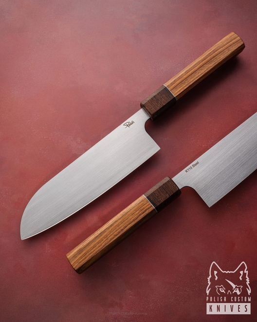 NÓŻ KUCHENNY SANTOKU 180 16 D2 PALISANDER WENGE PABIŚ