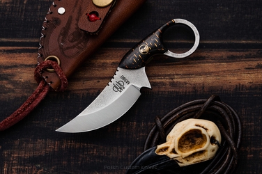 NÓŻ EKSKLUZYWNY NECK SUŁTAN DE LUX 13 M390 PLAGUE DOCTOR STEAMPUNK PRUCIAK