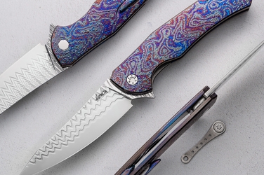 NÓŻ SKŁADANY FOLDER ISHTAR 6 BLACK TIMASCUS DAMACORE FULL DRESS HERMAN KNIVES
