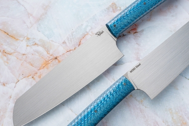 NÓŻ KUCHENNY SANTOKU 180 18 M390 BLUE TWILL PABIŚ