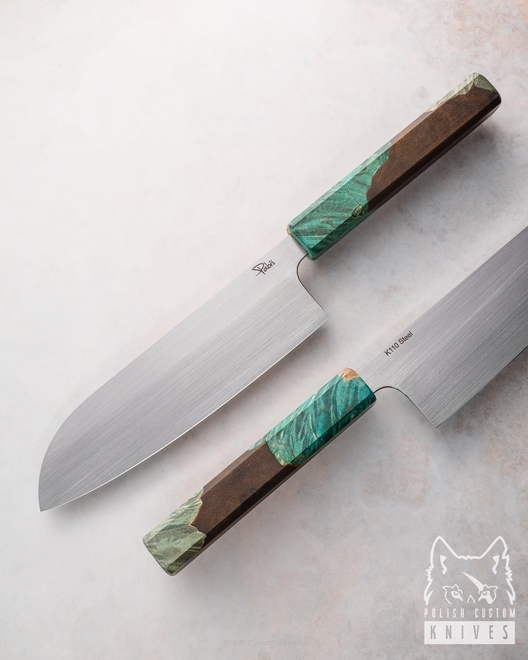 NÓŻ KUCHENNY SANTOKU 180 14 D2 HYBRYDA PABIŚ